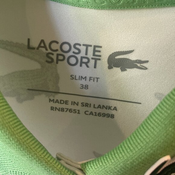 Lacoste Women's Golf Slim-Fit All-Over Crocodile Print Polo Shirt White Size 38 - Picture 6 of 6